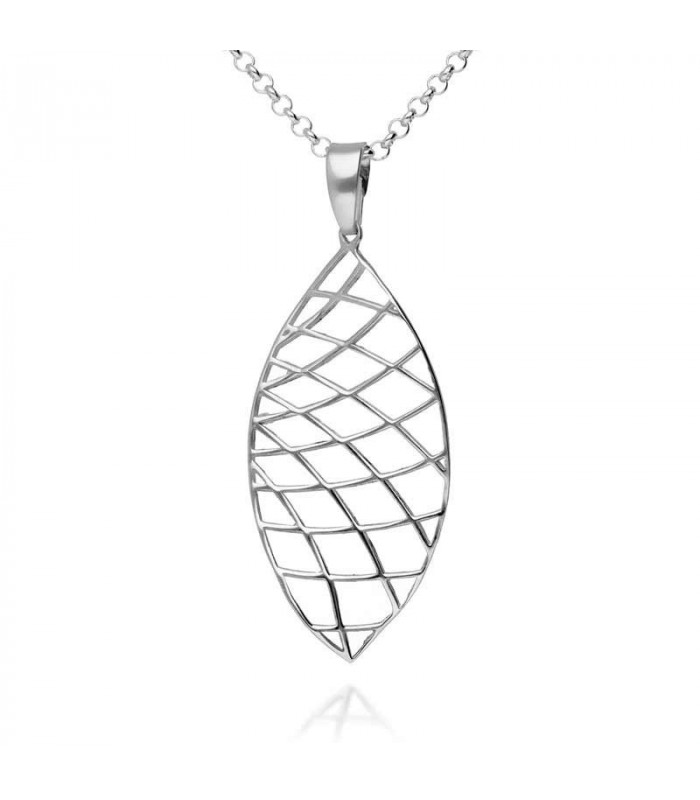 Silver grid pendant