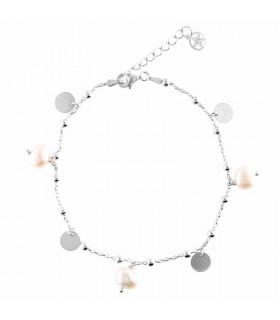 Balls, pearls and medals anklet