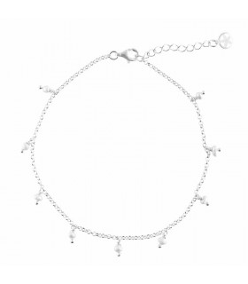 Pearl anklet in sterling silver