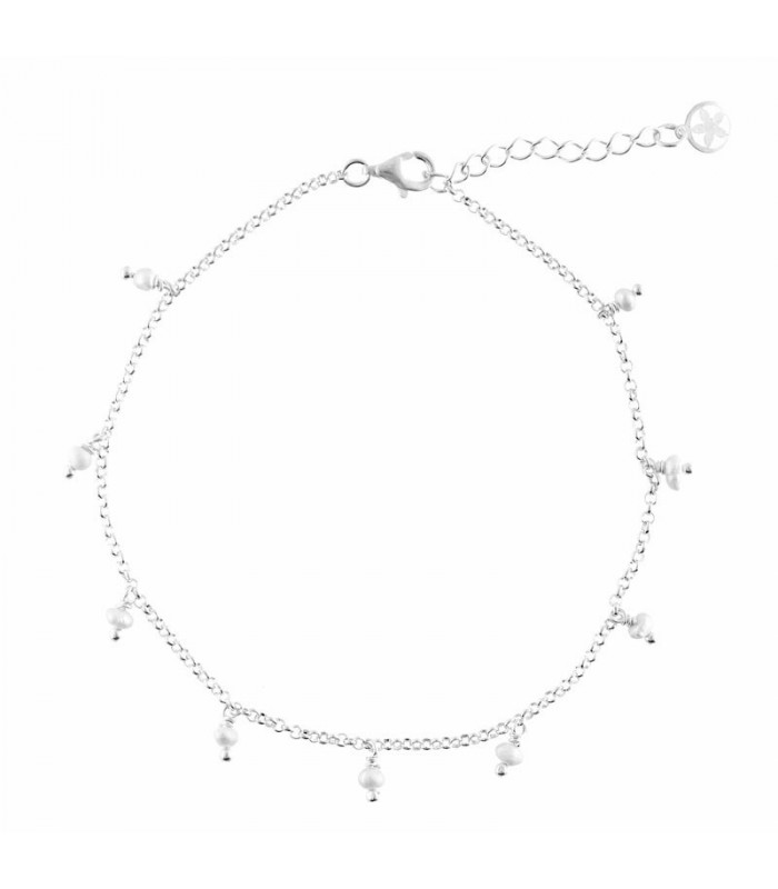 Pearl anklet in sterling silver