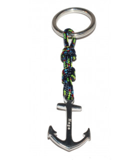 Silver anchor keychain with sailor knots | Hago