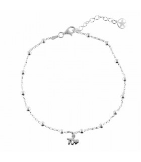 TQ heart anklet in silver