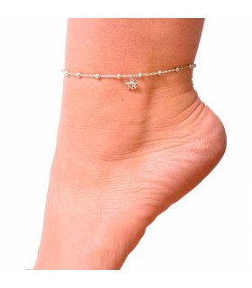 Tq heart anklet in sterling silver