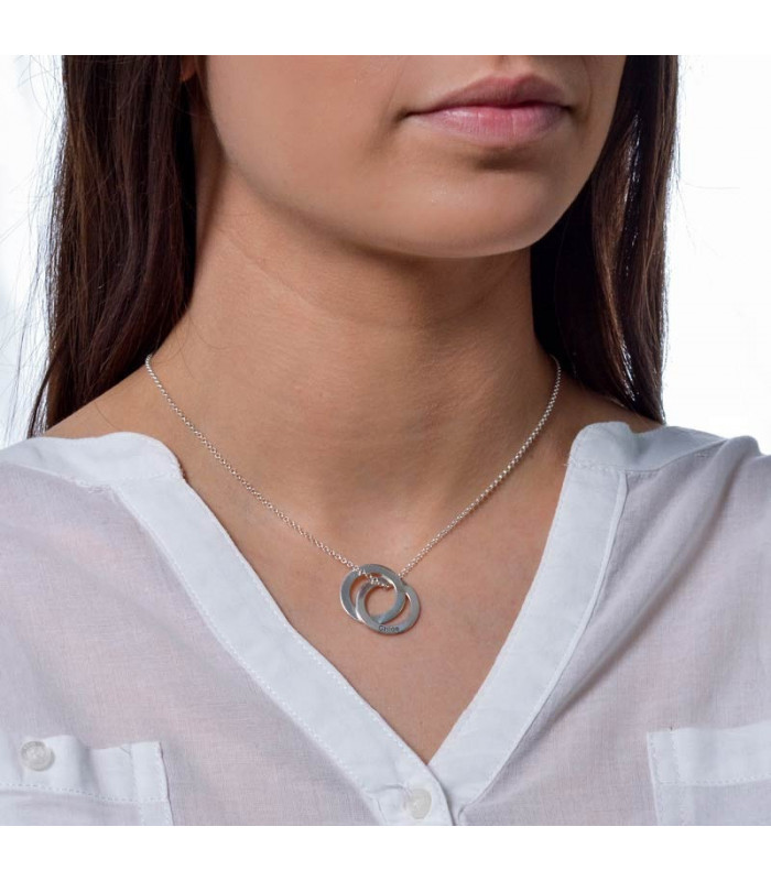 Concentric circles chokers in silver