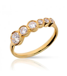 Cheap gold ring with brilliants