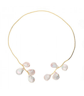 Golden baroque pearl chokers