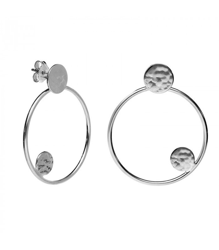 Circle hoop earrings in sterling silver