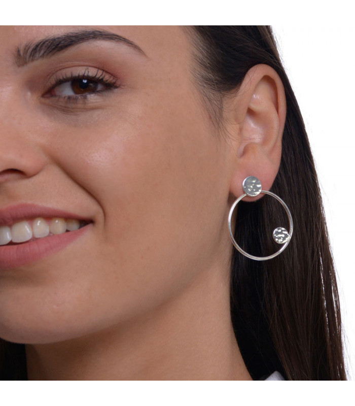 Sterling silver hoop earrings with circles