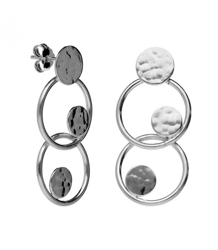 Silver hoop earrings from the Orbital collection