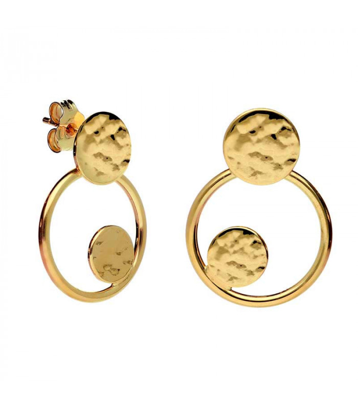 Small golden hoops earring