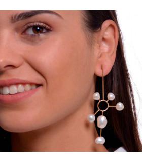 Bali sun pearl earrings