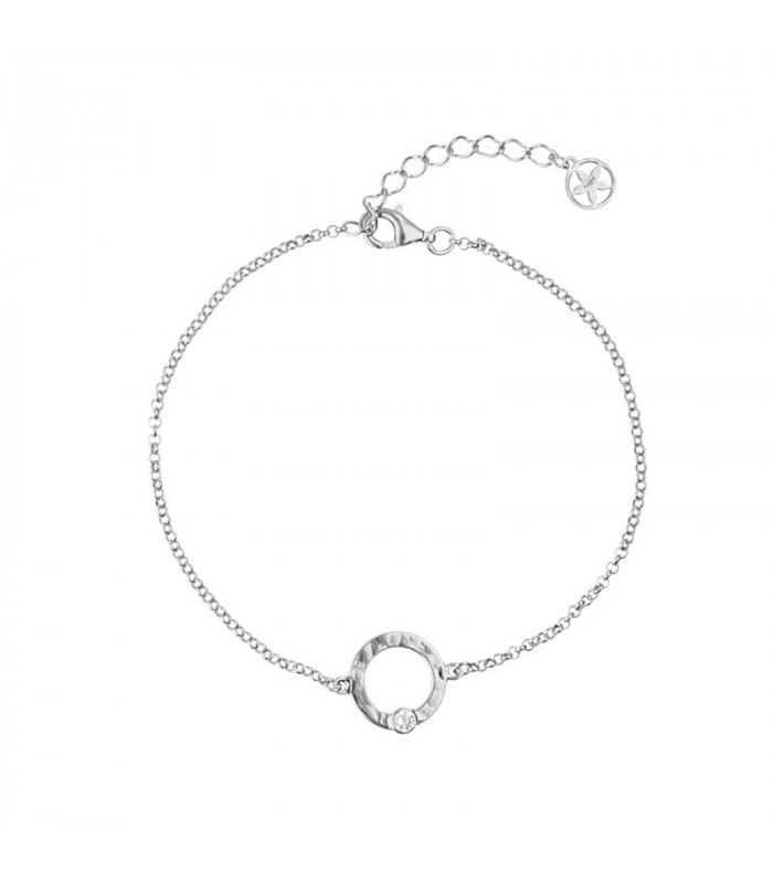 Zirconia circle bracelet in silver