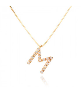 Gold and diamond initial necklace