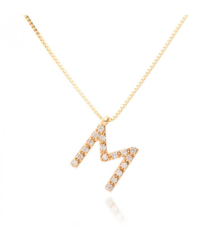 Gold and diamond initial necklace