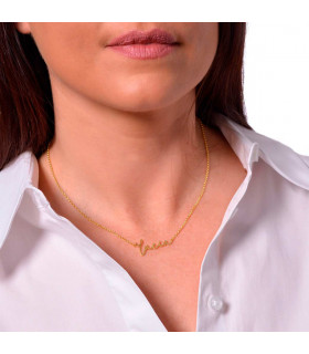 Woman with Lucia name necklace