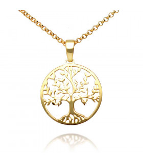 Gold plated tree of life necklace