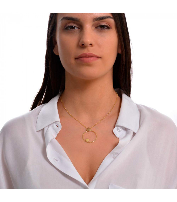 Collar mujer círculos dorados