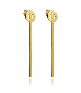 Rectangular earring in gold