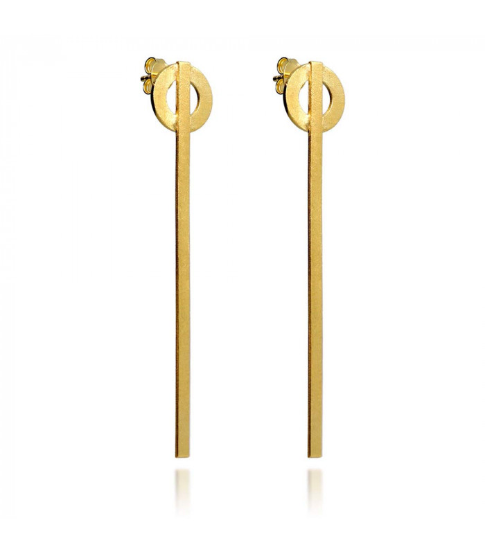 Rectangular earring in gold