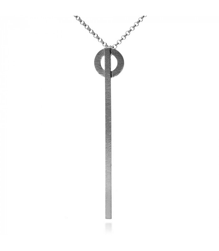 Rectangular silver necklace