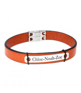 Personalized leather strap bracelet