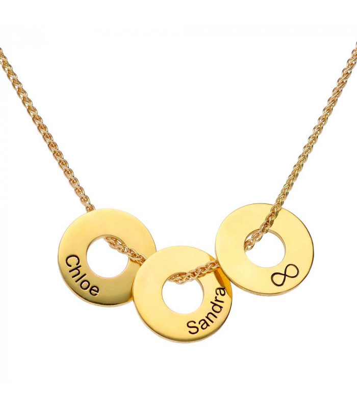 Personalized golden circles necklace