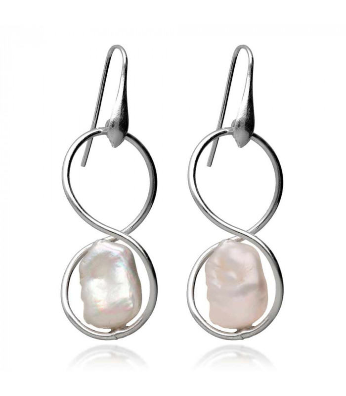 Infinity pearl earrings