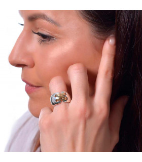 Ring for women with gold and silver