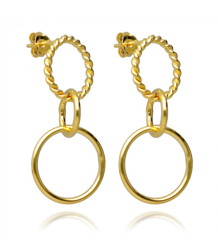 Three circles earrings in gold