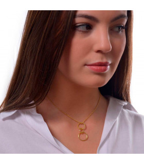 Necklace for women with circle in gold