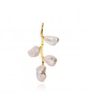 Pearl pendant in silver and gold plated