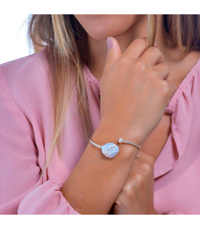 Pulsera perla Nusa para mujer en plata de primera ley