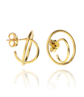 Golden Saturn hoop earrings