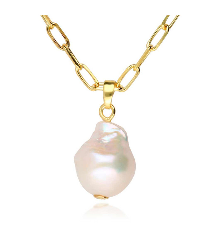 Pearl pendant with forced chain