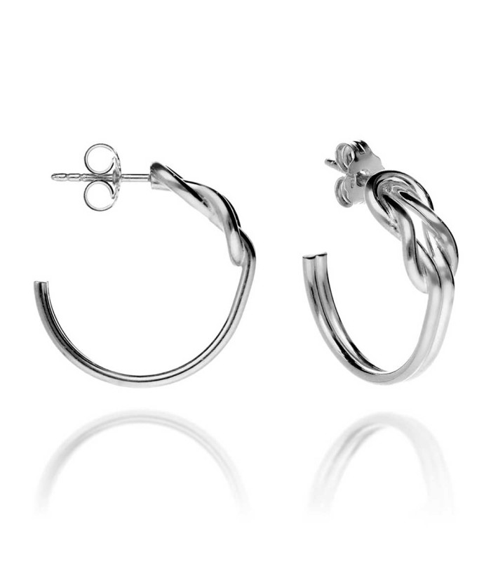 Silver double knot earring