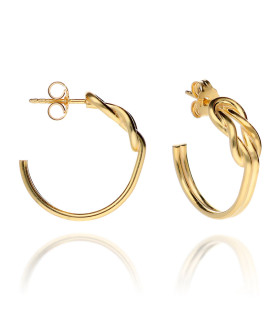 Golden double knot hoop earrings