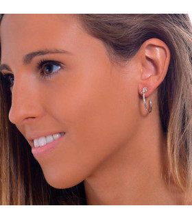 Silver hoop earrings for women