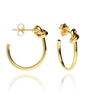 Golden knot hoop earrings