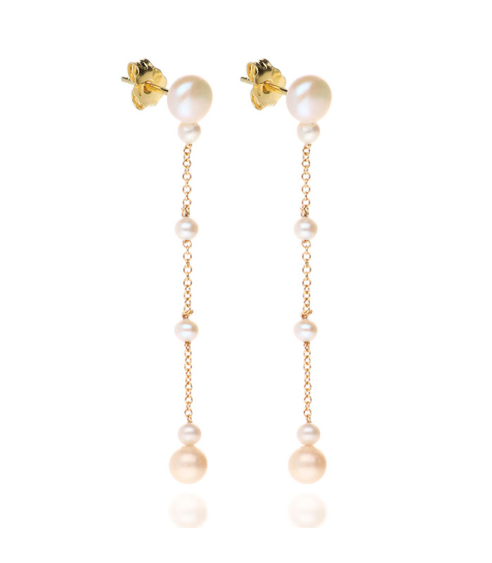 Tao long gold earrings with pearls