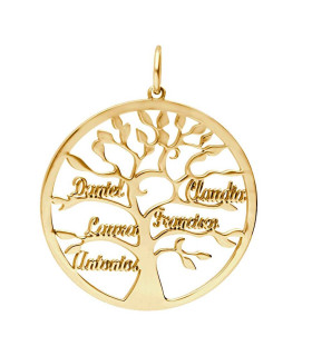 Gold family tree pendant