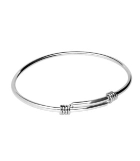 Silver men's bracelet with two sliding knots