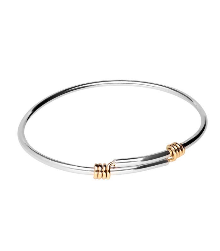 Gold and sterling silver knot bracelet