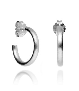 Silver Tube Hoop Earrings