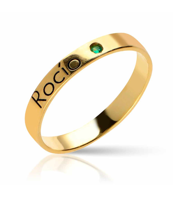 Personalized gold plated Rocío ring