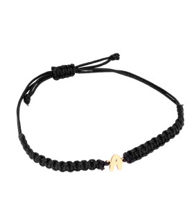 Pulsera Letra de oro montada con hilo nudo macramé