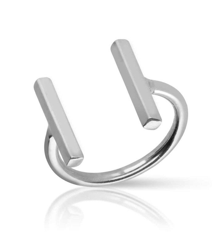 Parallel ring in sterling silver