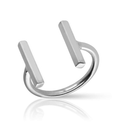 Parallel ring in sterling silver