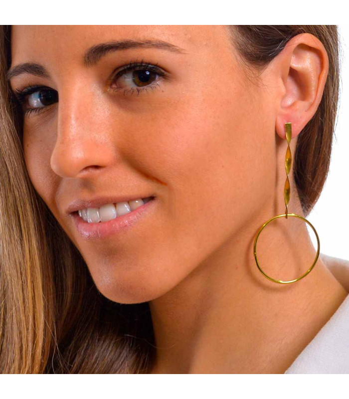 Twist earrings for women in gold plated silver