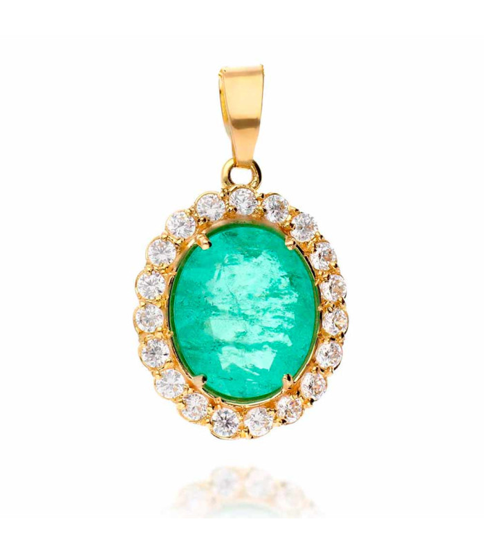 Elisabet pendant in gold and zircons