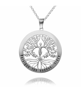 Tree of life roots necklace with personalized phrase